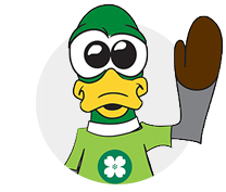 The Dollar Bill duck waving