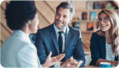 people meeting about investments